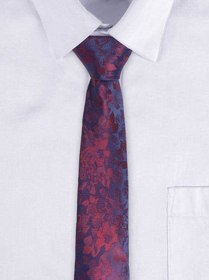 Cantabil Men's Maroon Floral Printed Broad Tie