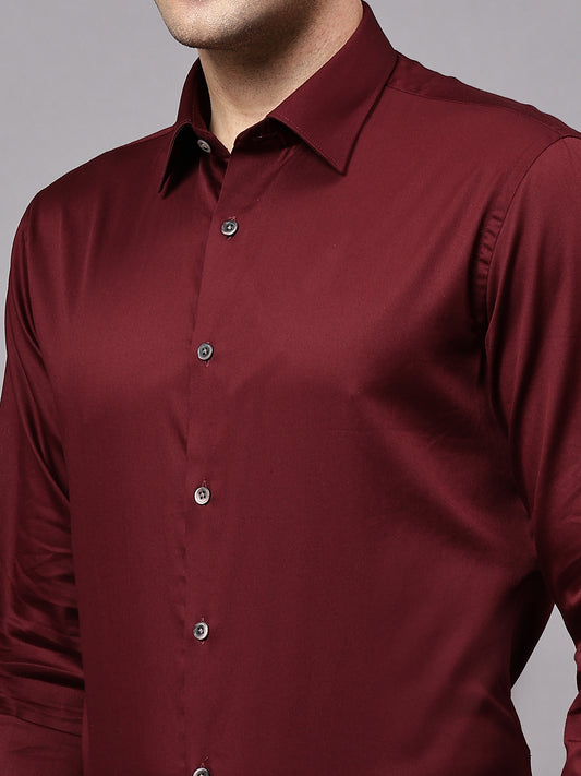 Formal Shirt for Men l Breathable & Soft with Color Fastness Regular Fit Spread Collar Neck Cotton Fabric Solid Pattern