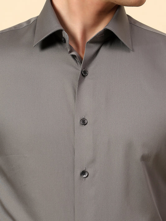 Shirt for Men | Breathable & Soft with Color Fastness Regular Fit Spread Collar Pure Cotton Fabric Solid Pattern