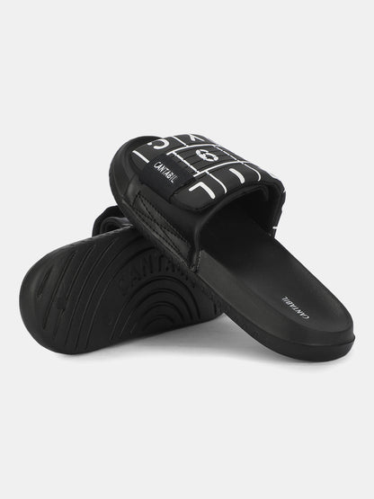 Men's Black Colourblock Sliders
