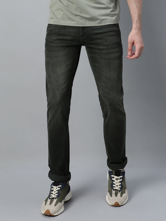 Denim Jeans for Men l Breathable & Soft with Color Fastness Ultra Narrow Fit Cotton Fabric Solid Pattern Button Closure