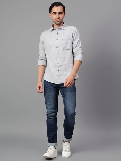Casual Shirt for Men | Breathable & Soft with Color Fastness Regular Fit Spread Collar Neck Cotton Blend Fabric Checkered Pattern