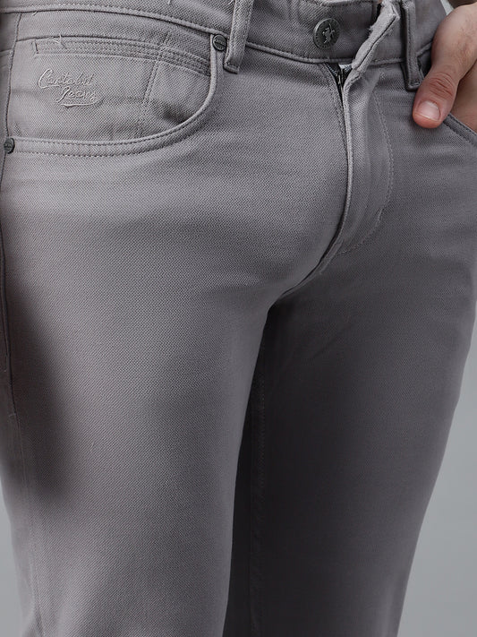 Men's Casual Flat front Light Grey  Trousers
