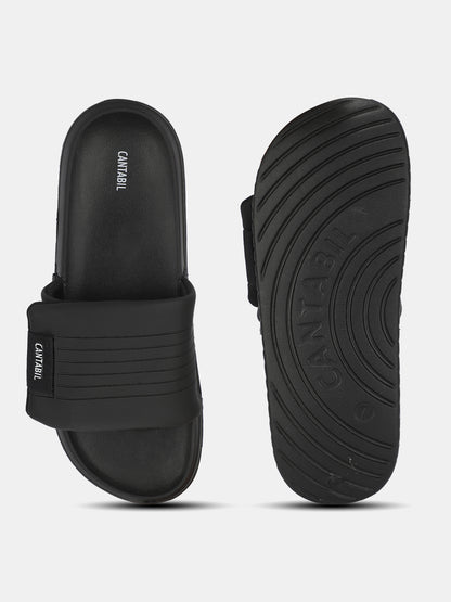 Men's Black Colourblock Sliders