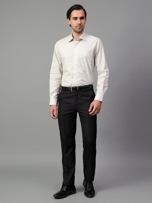 Formal Shirt for Men l Breathable & Soft with Color Fastness Regular Fit Spread Collar Neck Cotton Fabric Checkered Pattern