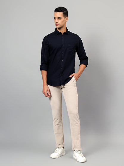 Casual Shirt for Men | Breathable & Soft with Color Fastness Regular Fit Spread Collar Neck Cotton Fabric Solid Pattern