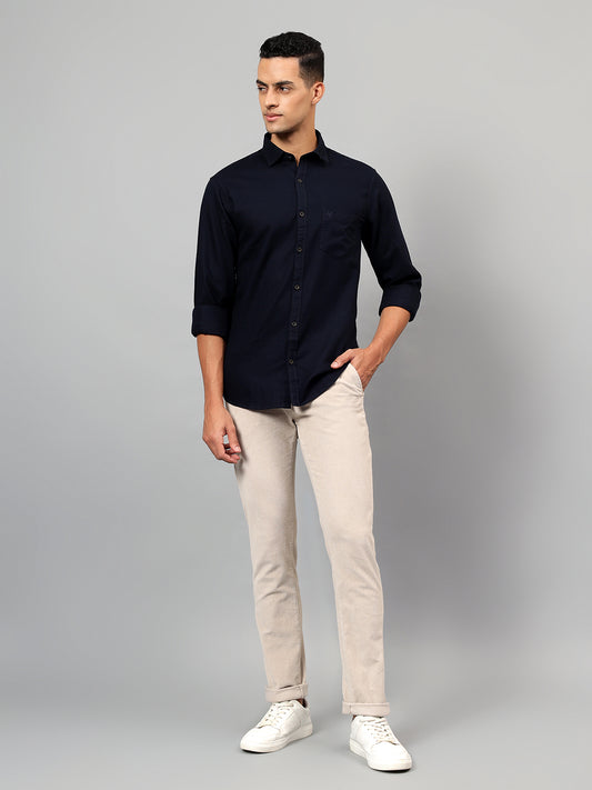 Casual Shirt for Men | Breathable & Soft with Color Fastness Regular Fit Spread Collar Neck Cotton Fabric Solid Pattern