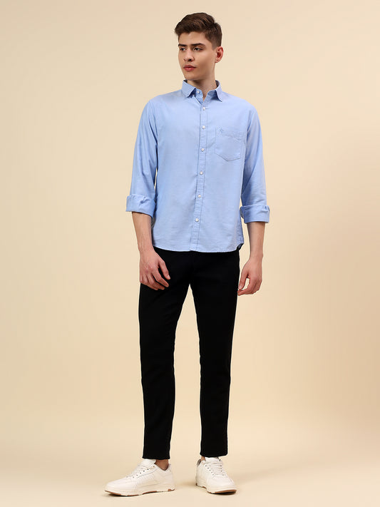 Shirt for Men | Breathable & Soft with Color Fastness Slim Fit Spread Collar Pure Cotton Fabric Solid Pattern
