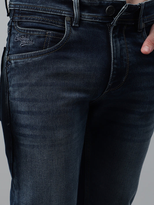 Denim Jeans for Men l Breathable & Soft with Color Fastness Ultra Narrow Fit Cotton Fabric Solid Pattern Button Closure
