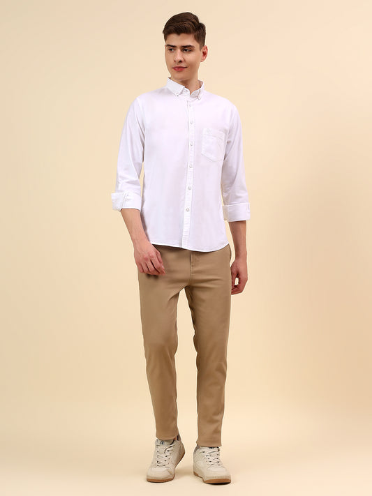 Shirt for Men | Breathable & Soft with Color Fastness Slim Fit Spread Collar Pure Cotton Fabric Solid Pattern