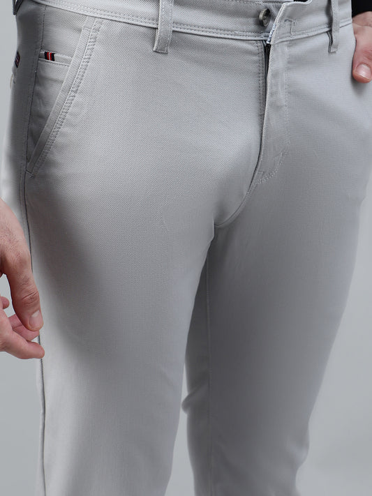 Casual Trouser for Men | Breathable & Soft with Color Fastness Regular Fit Cotton Blend Fabric Solid Pattern Button Closure