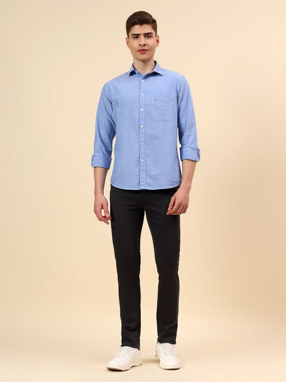 Shirt for Men | Breathable & Soft with Color Fastness Slim Fit Spread Collar Pure Cotton Fabric Solid Pattern