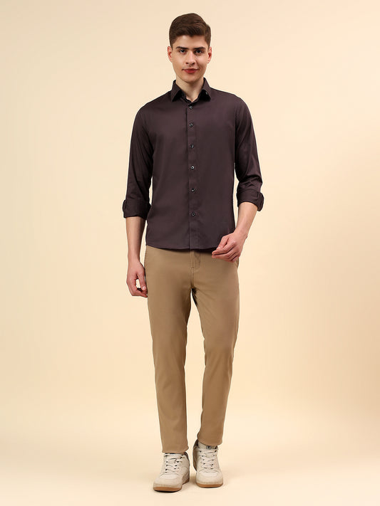 Shirt for Men | Breathable & Soft with Color Fastness Regular Fit Spread Collar Pure Cotton Fabric Solid Pattern