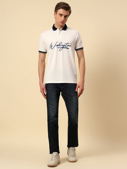 T-Shirt for Men | Breathable & Soft with Color Fastness Regular Fit Polo Neck Poly Cotton Fabric Printed Pattern