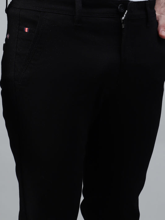 Casual Trouser for Men | Breathable & Soft with Color Fastness Regular Fit Cotton Blend Fabric Solid Pattern Button Closure