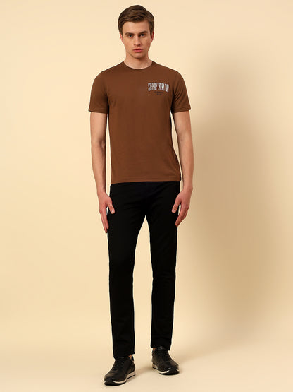 T-Shirt for Men | Breathable & Soft with Color Fastness Regular Fit Round Neck Poly Cotton Fabric Printed Pattern