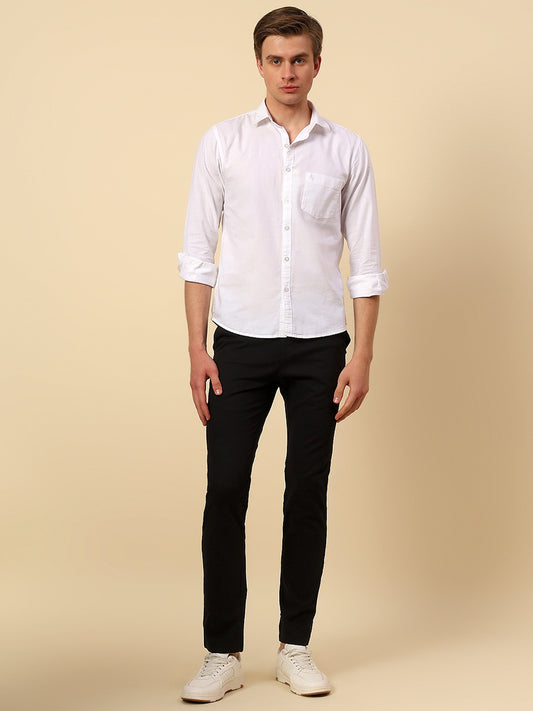 Casual Trouser for Men | Breathable & Soft with Color Fastness Regular Fit Cotton Stretch Fabric Solid Pattern Button Closure