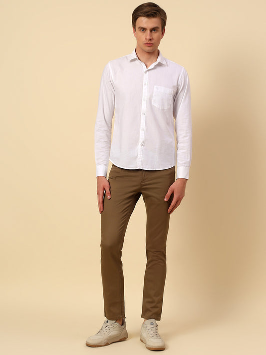 Shirt for Men | Breathable & Soft with Color Fastness Slim Fit Spread Collar Pure Cotton Fabric Solid Pattern