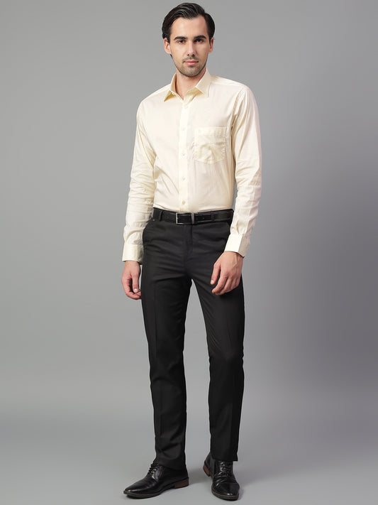 Formal Trouser for Men | Breathable & Soft with Color Fastness Regular Fit Poly Viscose Fabric Solid Pattern Hook & Eye Closure