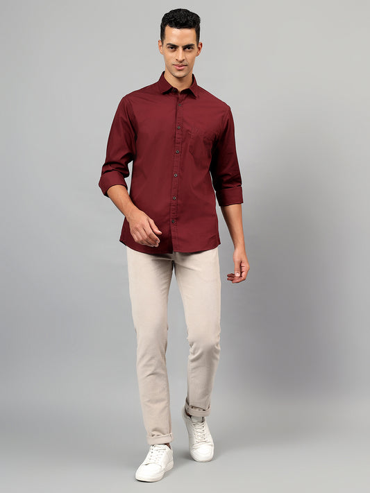 Casual Shirt for Men | Breathable & Soft with Color Fastness Regular Fit Spread Collar Neck Cotton Fabric Solid Pattern