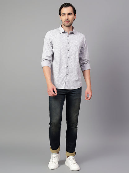 Casual Shirt for Men | Breathable & Soft with Color Fastness Regular Fit Spread Collar Neck Cotton Fabric Printed Pattern