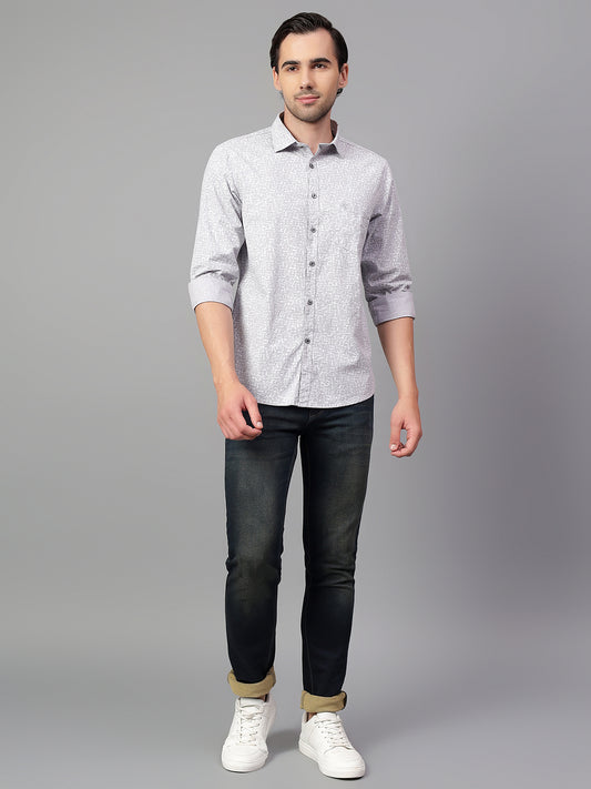 Casual Shirt for Men | Breathable & Soft with Color Fastness Regular Fit Spread Collar Neck Cotton Fabric Printed Pattern