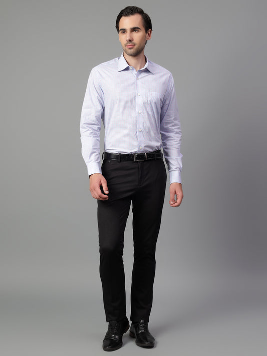 Formal Shirt for Men l Breathable & Soft with Color Fastness Regular Fit Spread Collar Neck Cotton Fabric Checkered Pattern