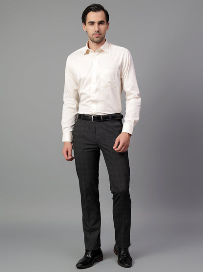 Formal Shirt for Men l Breathable & Soft with Color Fastness Regular Fit Spread Collar Neck Cotton Fabric Self Design Pattern