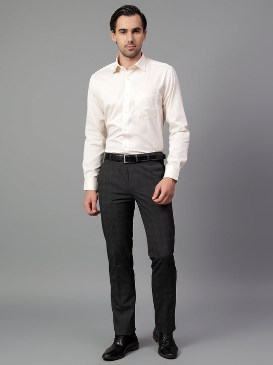 Formal Shirt for Men l Breathable & Soft with Color Fastness Regular Fit Spread Collar Neck Cotton Fabric Self Design Pattern