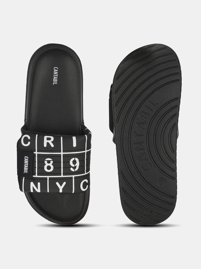 Men's Black Colourblock Sliders