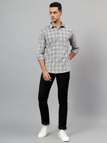 Casual Shirt for Men | Breathable & Soft with Color Fastness Regular Fit Spread Collar Neck Cotton Fabric Checkered Pattern