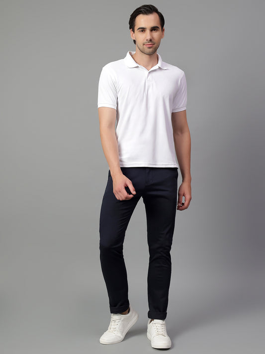 Casual Trouser for Men | Breathable & Soft with Color Fastness Regular Fit Cotton Blend Fabric Solid Pattern Button Closure