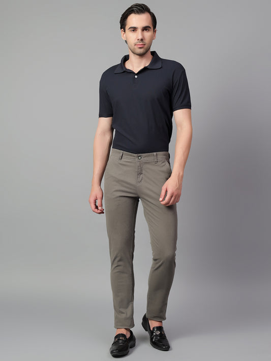 Casual Trouser for Men | Breathable & Soft with Color Fastness Regular Fit Cotton Blend Fabric Solid Pattern Button Closure