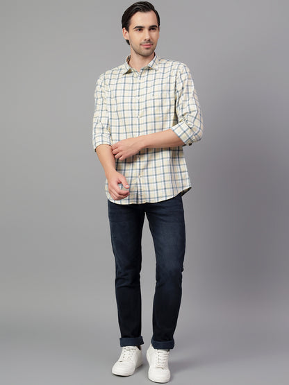 Casual Shirt for Men | Breathable & Soft with Color Fastness Regular Fit Spread Collar Neck Cotton Fabric Checkered Pattern
