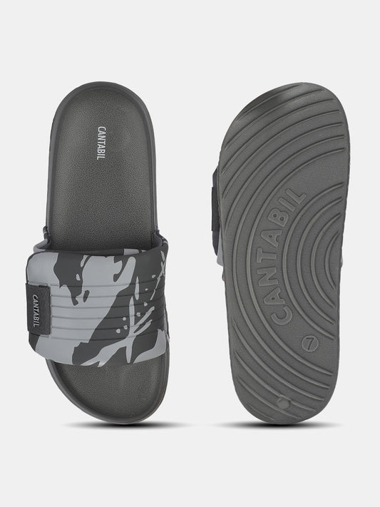 Men's Grey Colourblock Sliders