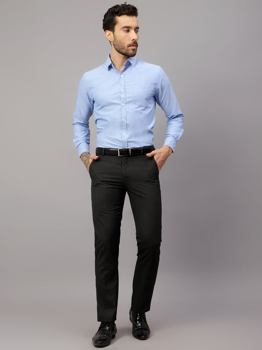 Formal Trouser for Men | Breathable & Soft with Color Fastness Regular Fit Poly Viscose Fabric Checkered Pattern Hook & Eye Closure