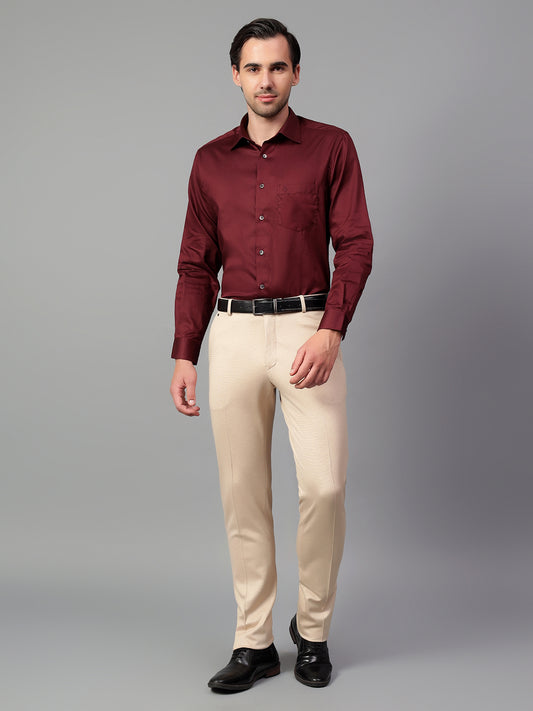 Formal Shirt for Men l Breathable & Soft with Color Fastness Regular Fit Spread Collar Neck Cotton Fabric Solid Pattern