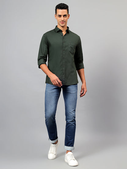 Casual Shirt for Men | Breathable & Soft with Color Fastness Regular Fit Spread Collar Neck Cotton Fabric Solid Pattern