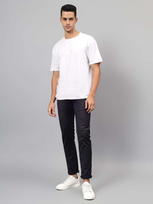 Denim Jeans for Men l Breathable & Soft with Color Fastness Ultra Narrow Fit Cotton Fabric Solid Pattern Button Closure