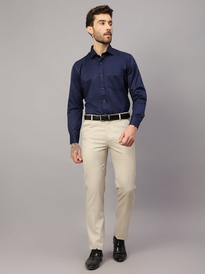 Men's Formal Flat front Fawn  Trousers