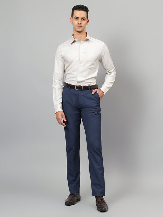 Formal Shirt for Men l Breathable & Soft with Color Fastness Regular Fit Spread Collar Neck Cotton Fabric Self Design Pattern