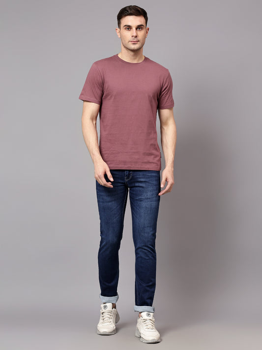 Denim Jeans for Men l Breathable & Soft with Color Fastness Ultra Narrow Fit Cotton Fabric Solid Pattern Button Closure