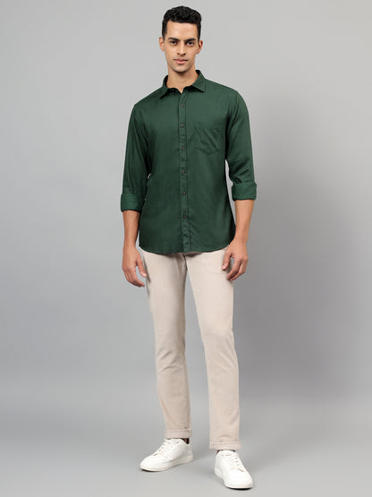 Casual Shirt for Men | Breathable & Soft with Color Fastness Regular Fit Spread Collar Neck Cotton Blend Fabric Solid Pattern