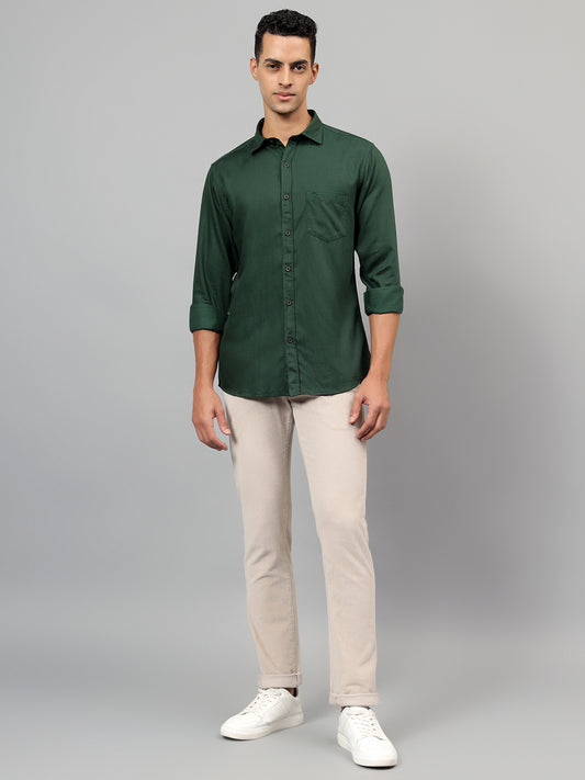 Casual Shirt for Men | Breathable & Soft with Color Fastness Regular Fit Spread Collar Neck Cotton Blend Fabric Solid Pattern