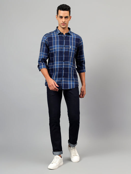 Casual Shirt for Men | Breathable & Soft with Color Fastness Regular Fit Spread Collar Neck Cotton Fabric Checkered Pattern