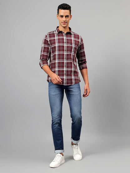 Casual Shirt for Men | Breathable & Soft with Color Fastness Regular Fit Spread Collar Neck Cotton Fabric Checkered Pattern