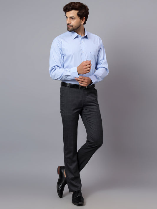 Formal Trouser for Men | Breathable & Soft with Color Fastness Regular Fit Poly Viscose Fabric Checkered Pattern Hook & Eye Closure