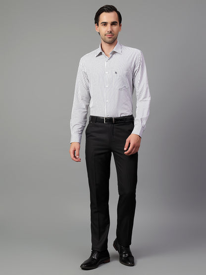 Formal Shirt for Men l Breathable & Soft with Color Fastness Regular Fit Spread Collar Neck Nylon Fabric Striped Pattern