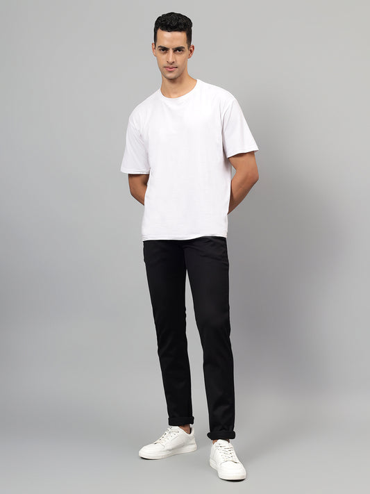 Denim Jeans for Men l Breathable & Soft with Color Fastness Ultra Narrow Fit Cotton Fabric Solid Pattern Button Closure