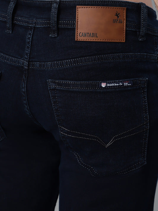 Denim Jeans for Men l Breathable & Soft with Color Fastness Ultra Narrow Fit Cotton Fabric Solid Pattern Button Closure